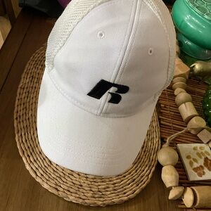 Russell Athletic Men's  White Trucker Mesh Cap Adjustable Hat